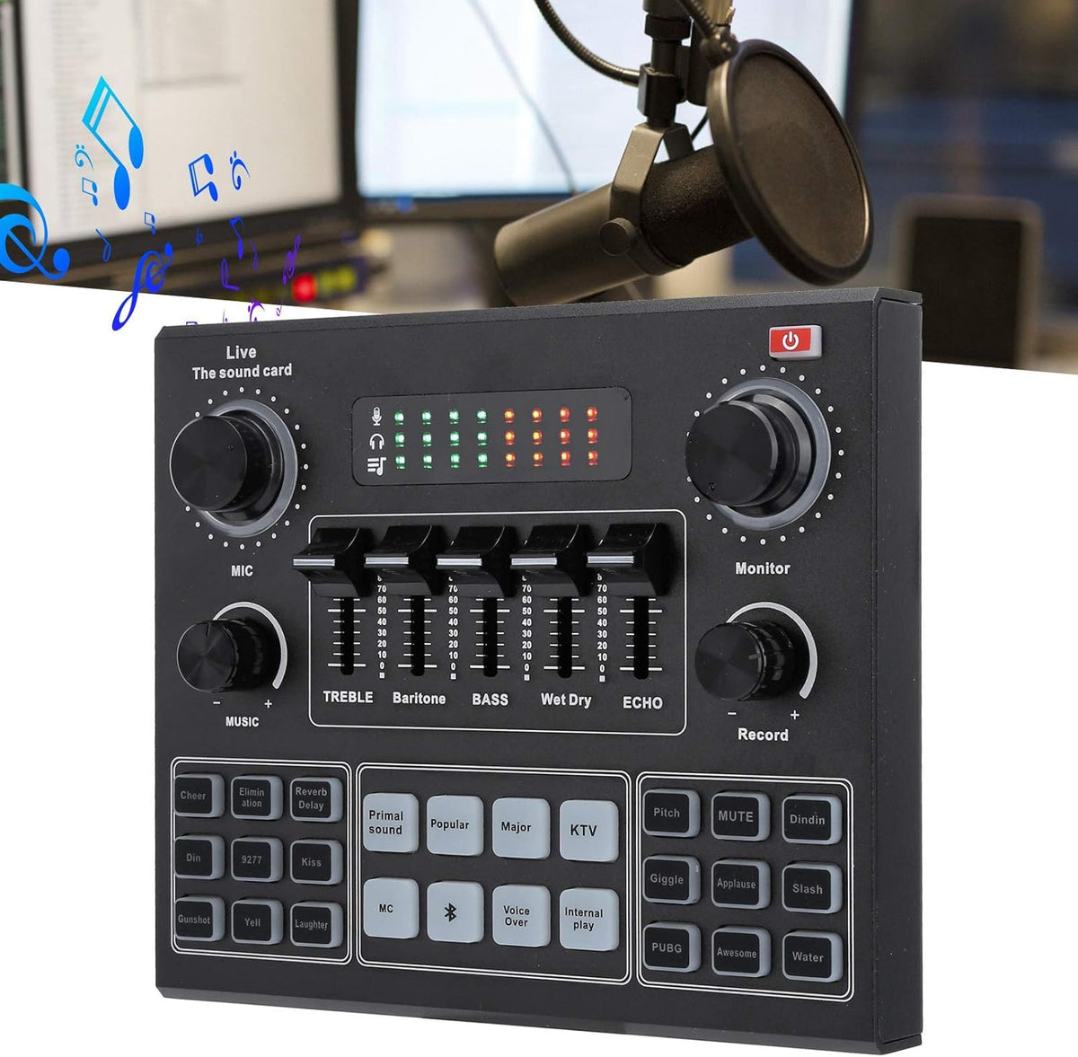 Bluetooth Sound Card Audio Mixer with Voice Change S617071