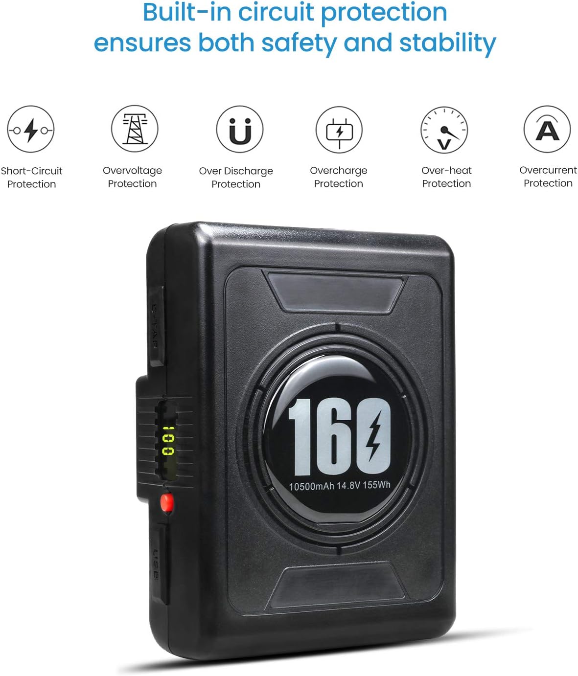 10500mAh Gold Mount Battery with D-tap Charger and Cable B121300