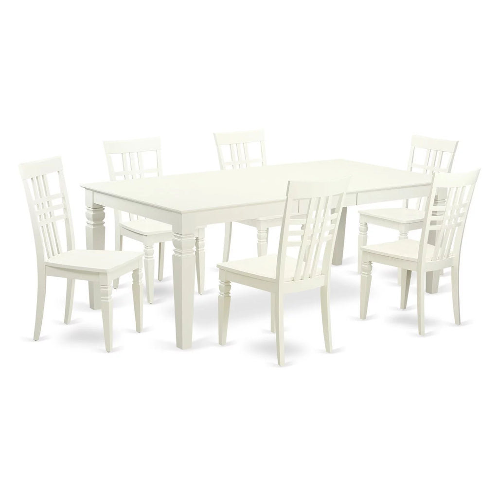 7 Piece Wood Dining Table and Chairs H5094