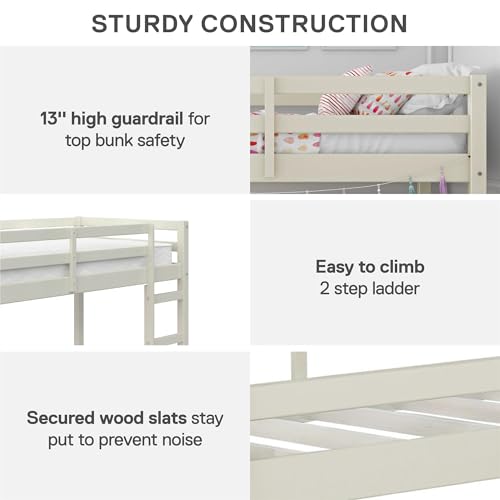 Black Twin Pine Wood Loft Bed with Guard Rail Z6067