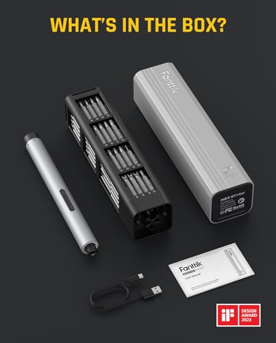 Grey Mini Electric Screwdriver Set with 50-in-1 Magnetic Bits Z13740