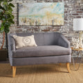 Dark Grey Fabric Loveseat V681376