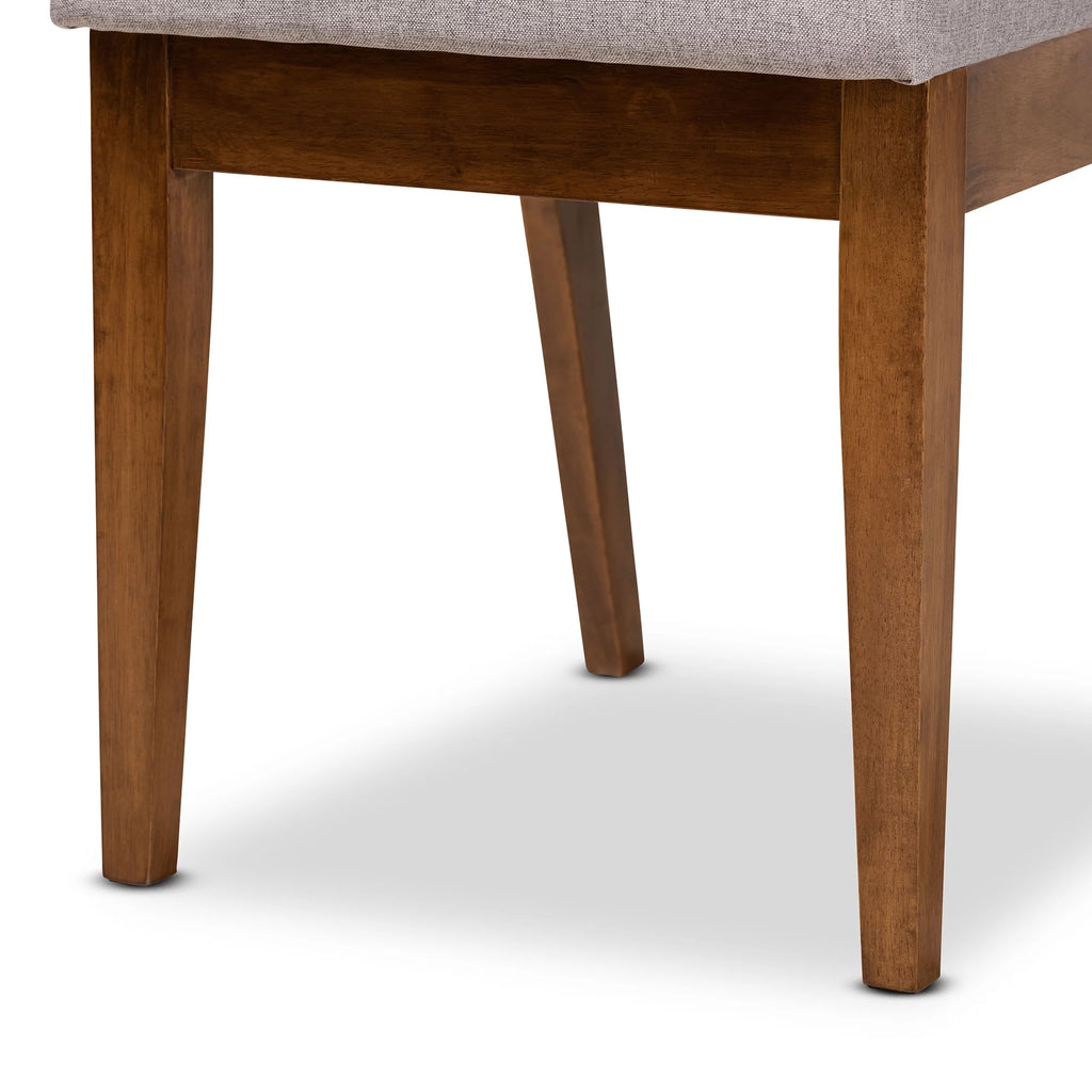Set of 2 Grey and Walnut Brown Dining Chair A122498