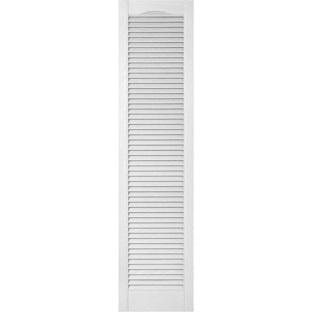 12 inchw x 62 inchh Bright White Vinyl Open Louver Shutters Per Pair B222