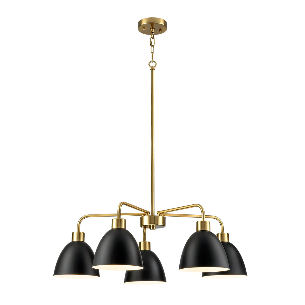 5-Light Dimmable Industrial Shaded Chandelier J296