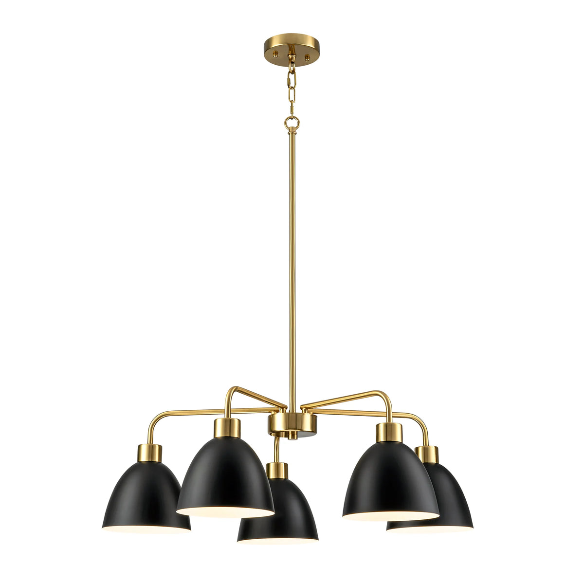 5-Light Dimmable Industrial Shaded Chandelier J296