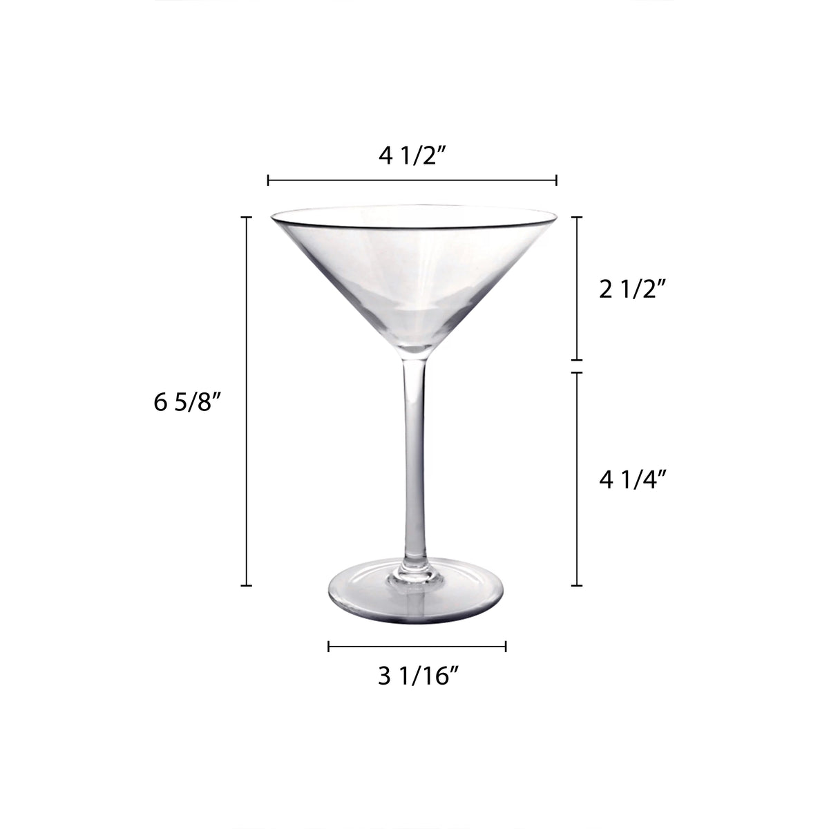 8 oz clear polycarbonate martini glass I817