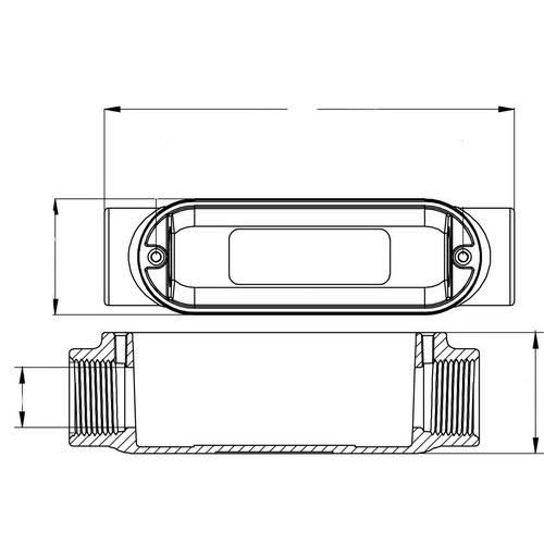 Aluminum Rigid Conduit Bodies C Type Threaded with Cover & Gasket 4x22 K9697