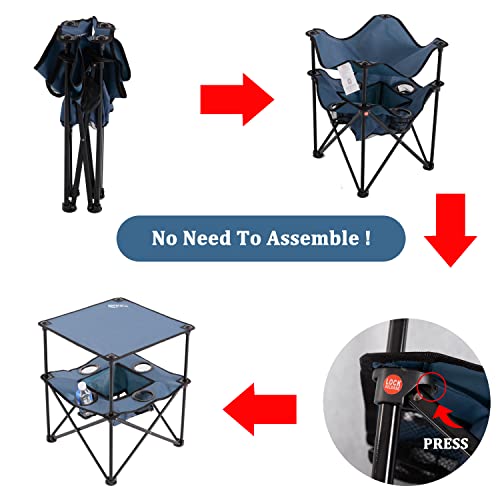 Folding Camping Table with 4 Cup Holders and Travel Bag N113484