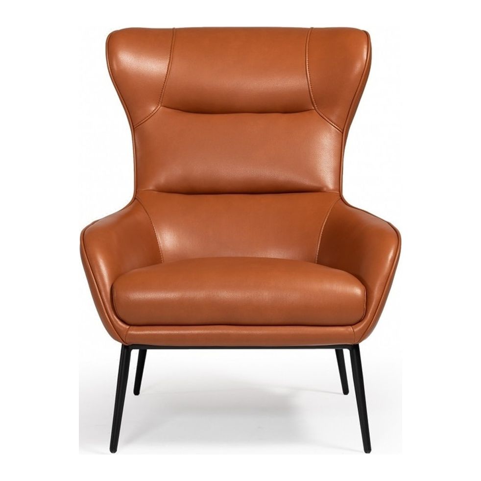 Orange Leatherette Lounge Chair R1535