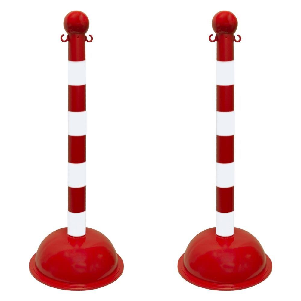 Heavy Duty 3x22 Striped Stanchion (2 Pack) White/Red X2055