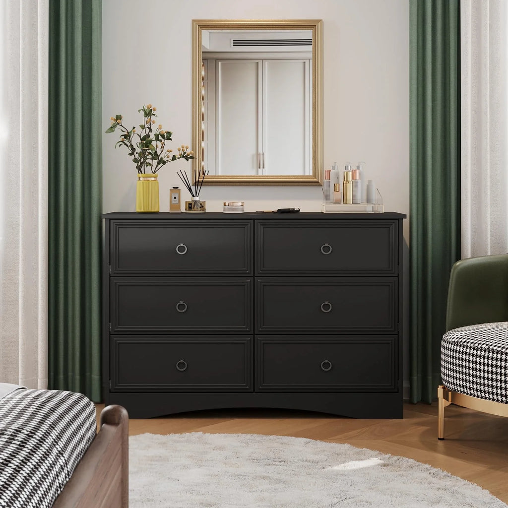 Gray 6 Drawer Wood Dresser P104312