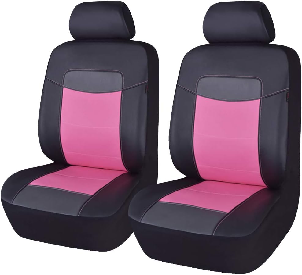 Black Leather Waterproof Car Seat Covers Full Set I774308