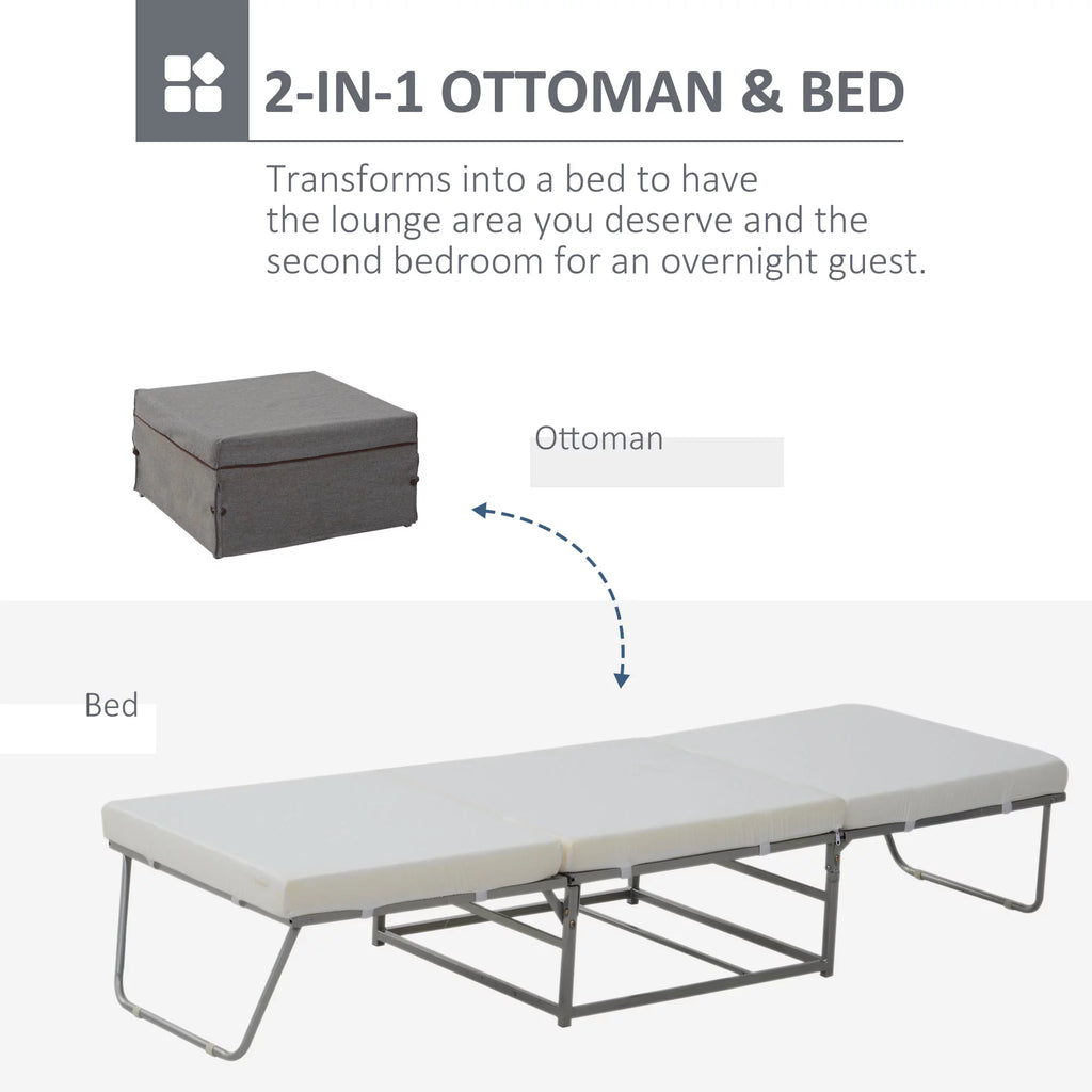 2 In 1 Grey Sofa Bed with Storage Z5794