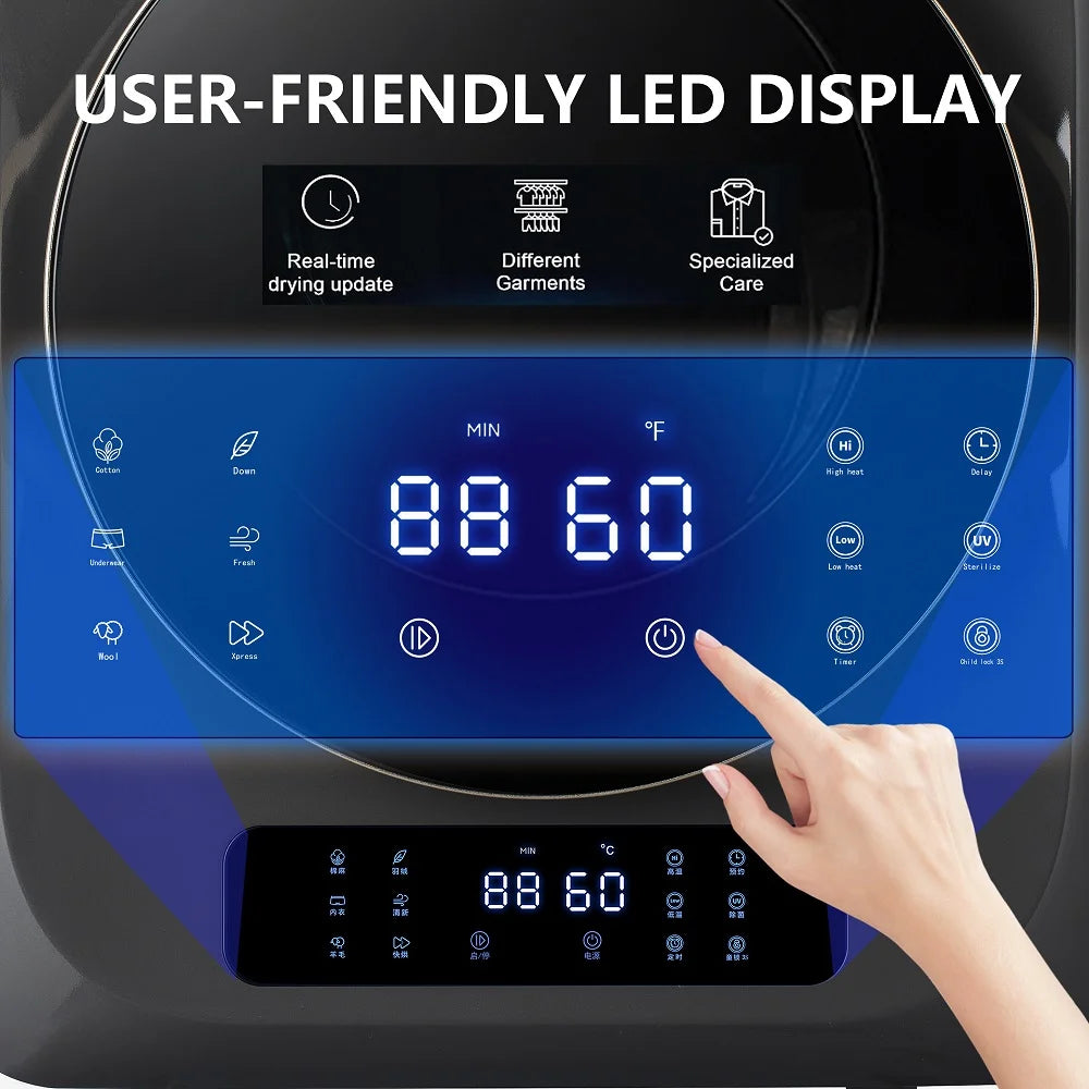 Portable Mini Electric Tumble Dryer 850W Grey S1913