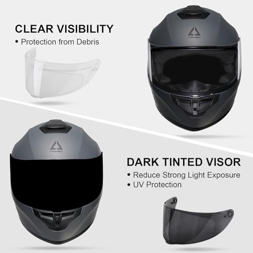 Full Face Motorcycle Helmet with Tinted and Clear Visor R117