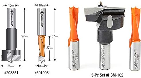 3-Pc Carbide Tipped Hinge Boring Bit Set U927