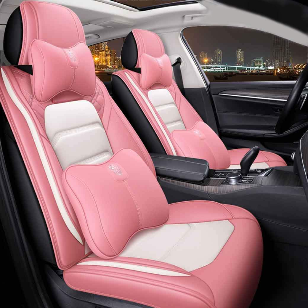 Blue&White Leather Car Seat Covers 5 Seats Full Set Z3765