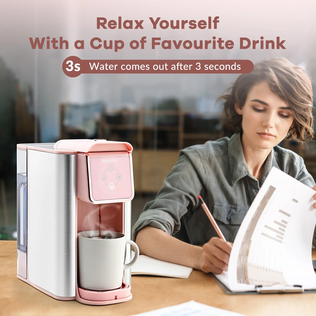 Pink 3-in-1 Single Serve Coffee Machine with Removable 50 Oz Water Reservoir P56197