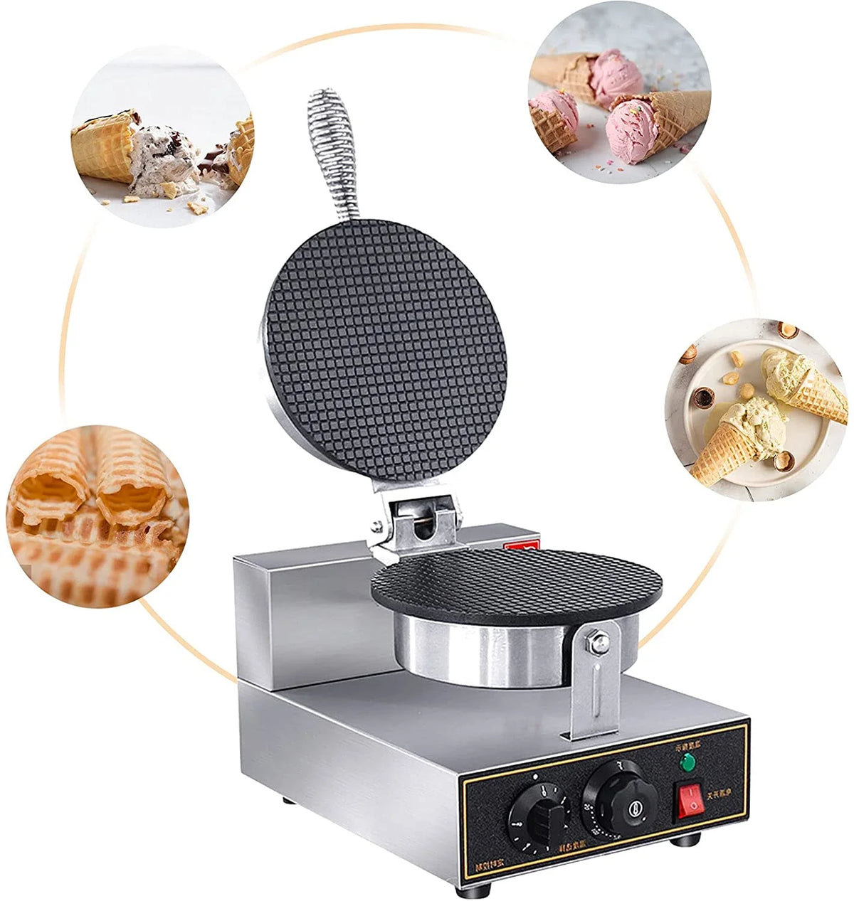 1200W Electric Ice Cream Cone Waffle Maker Machine C946540