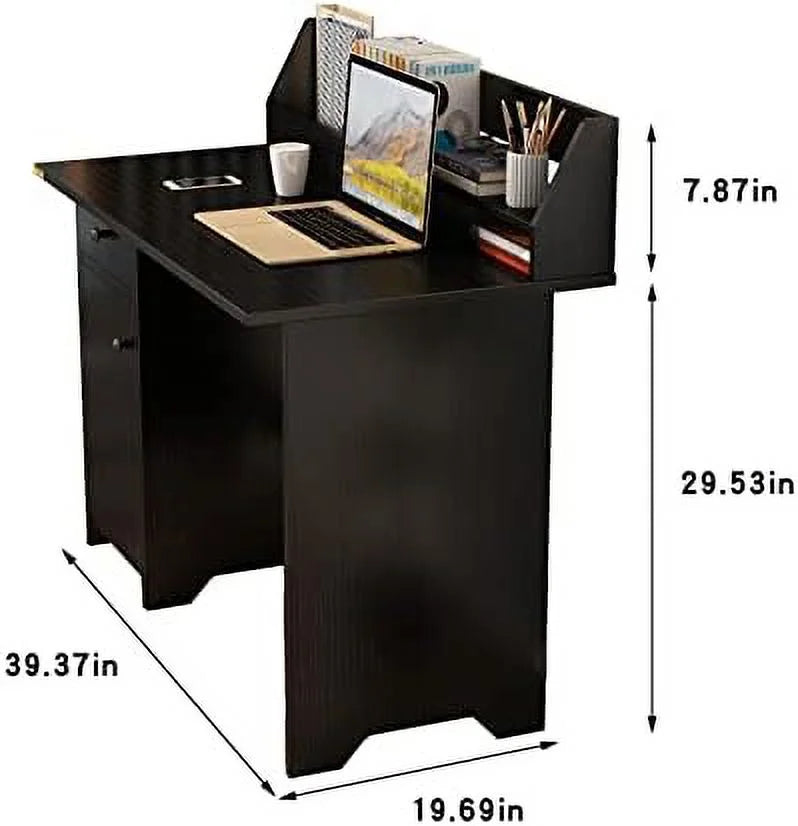 Computer Desk with Hutch and Drawers Wood Office Desk with Shelf G8286