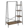 Matte Black Heavy Duty Garment Rack with 5 Wood Shelves P10408