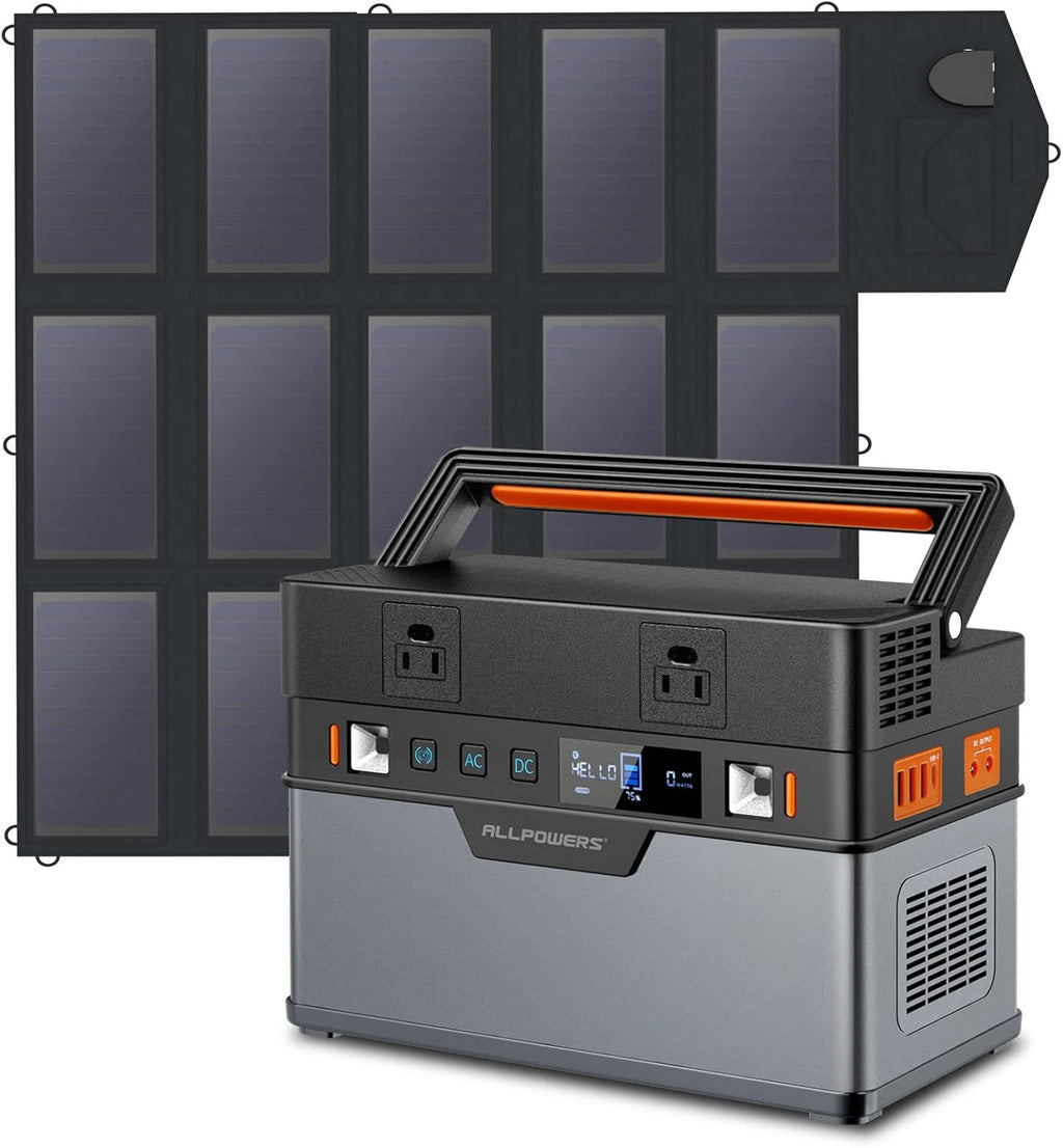 500W Power Station with Solar Panel Included, 606Wh Solar Generator with Monocrystalline Portable Solar Panel 100W I6459