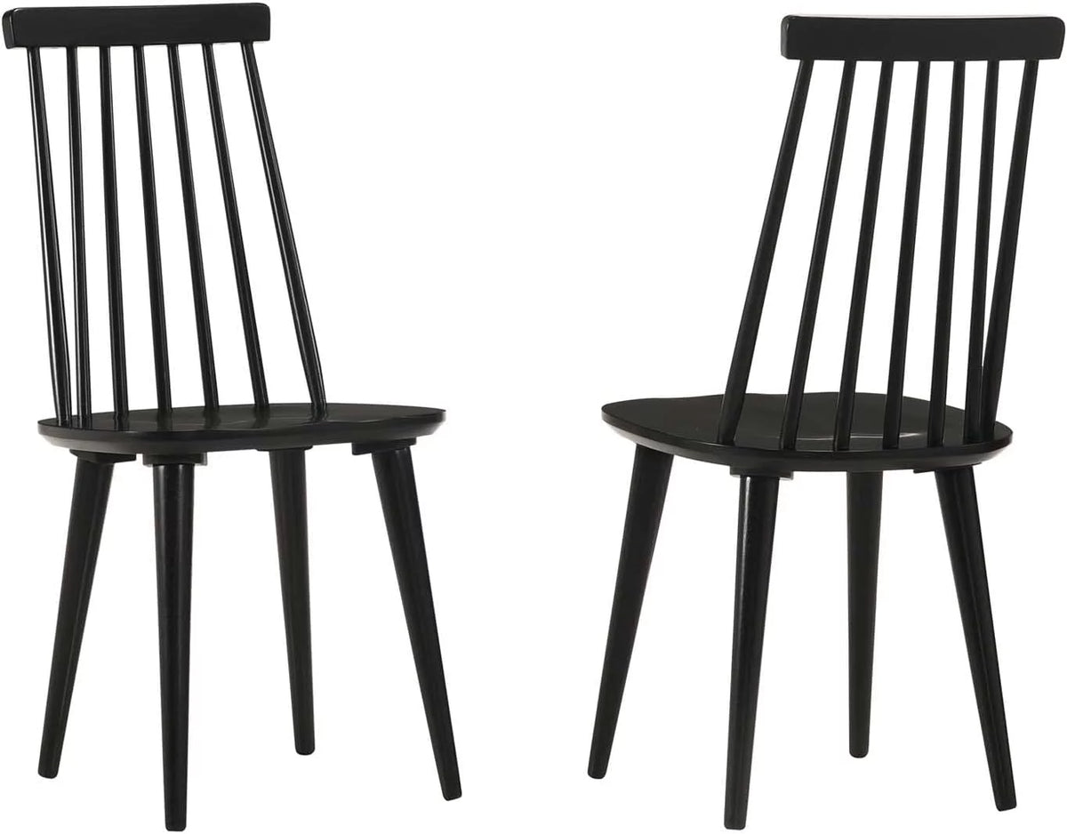 Black Wood Dining Chairs Set of 2 A6936