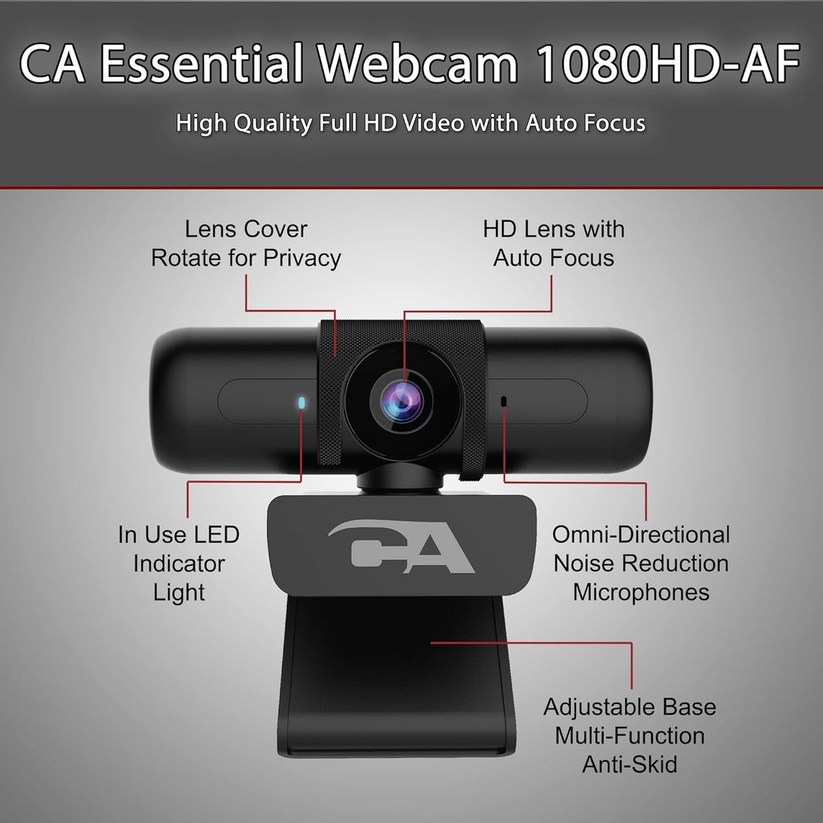 1080p 5MP USB Webcam with Dual Omnidirectional Microphones K1402