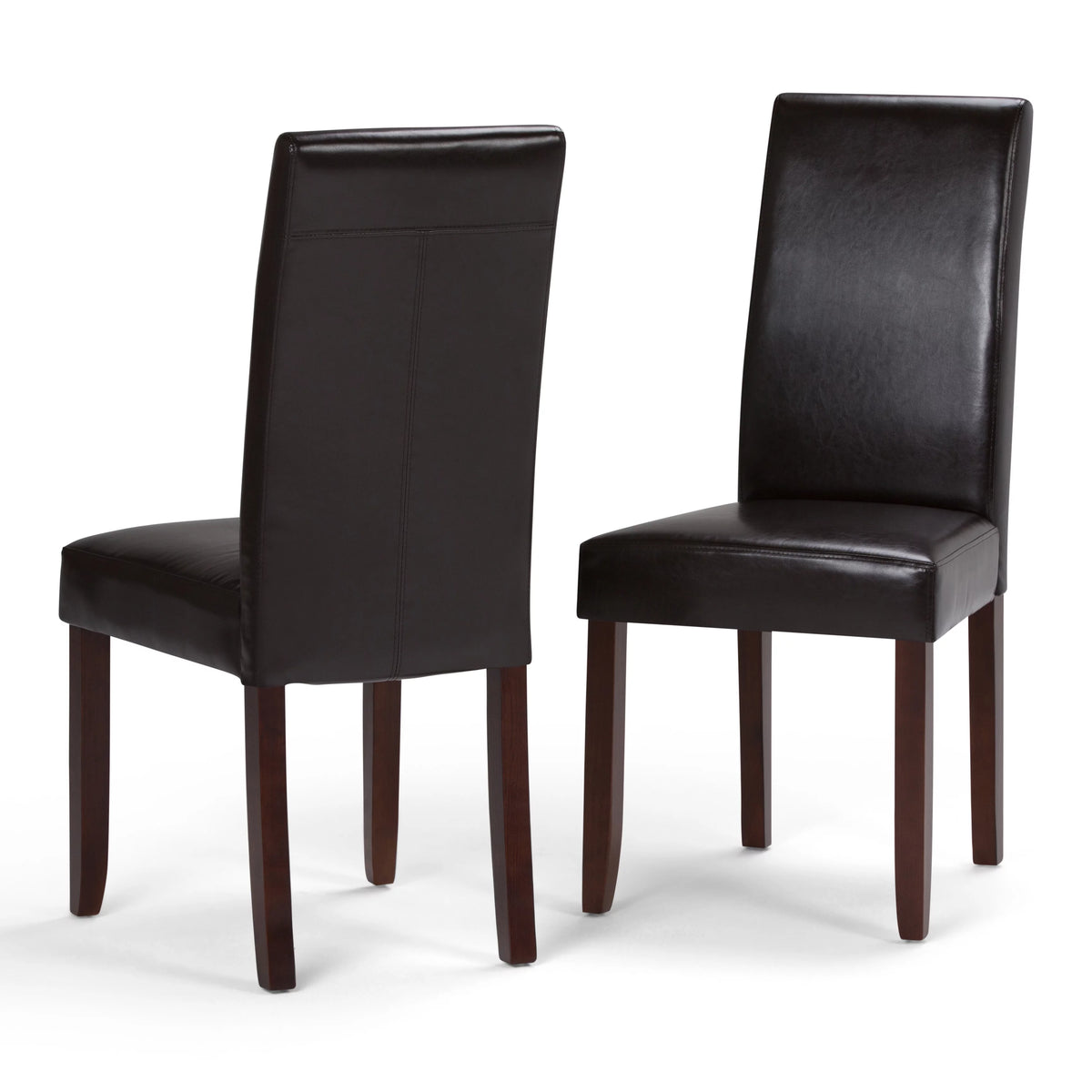 Set of 2 Brown Faux Leather Dining Chair X3336
