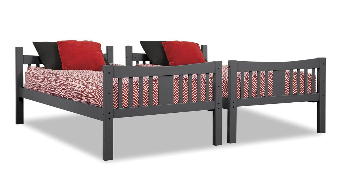 Gray Solid Hardwood Twin Over Twin Bunk Bed D7986