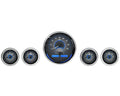 Universal 5 Round Analog Gauge Kit Carbon Fiber Blue C311334
