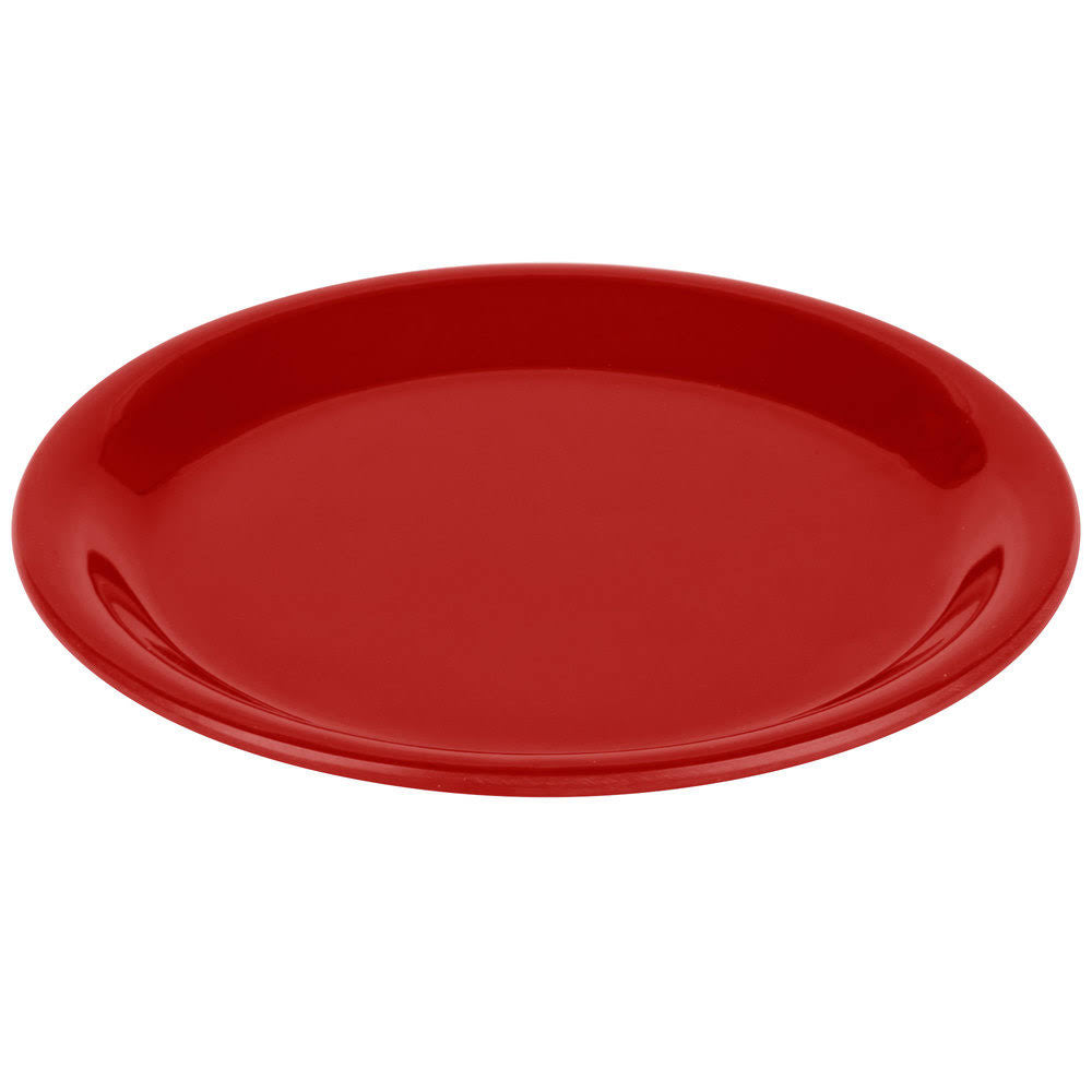 Red Narrow Rim Melamine Pie Plate - 48/Case J514491