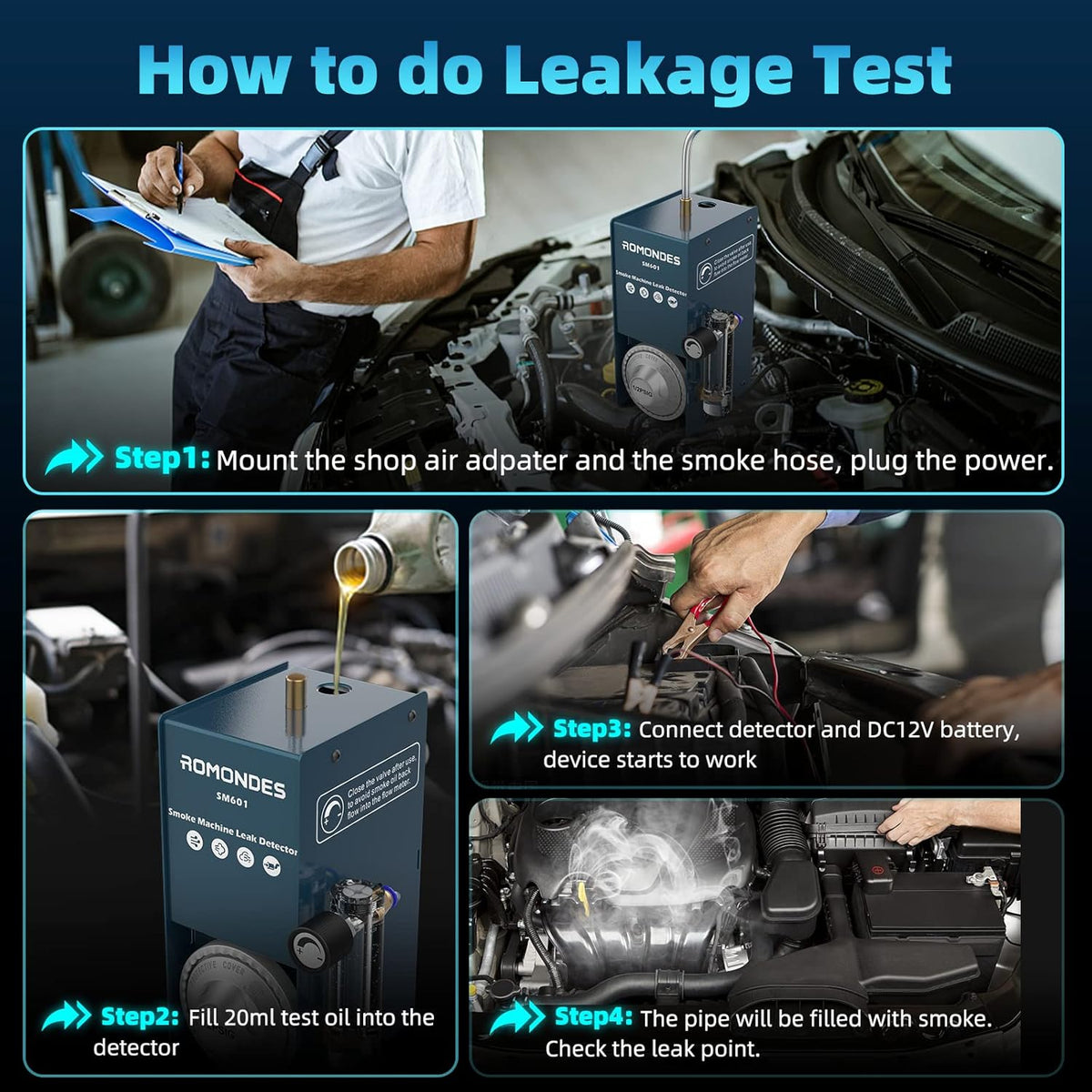Automotive EVAP Smoke Machine Leak Detector Vacuum Leak Tester U643432