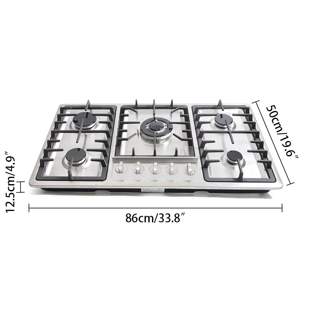 Stainless Steel 5 Burner Gas Cooktop N3019
