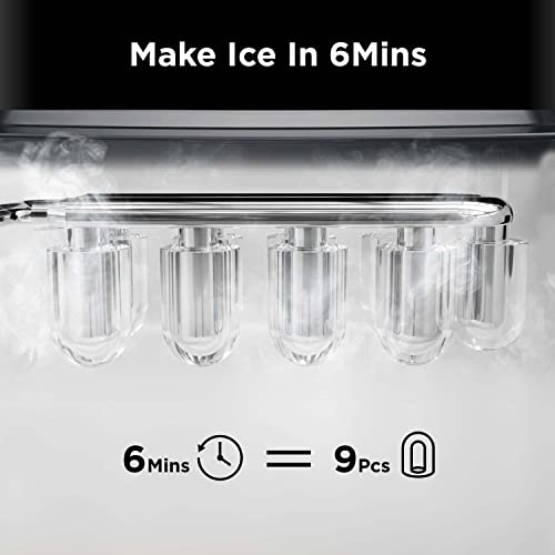 Countertop Ice Maker with 2L Capacity, 26lbs in 24Hrs, 2 Sizes Bullet Ice C166042