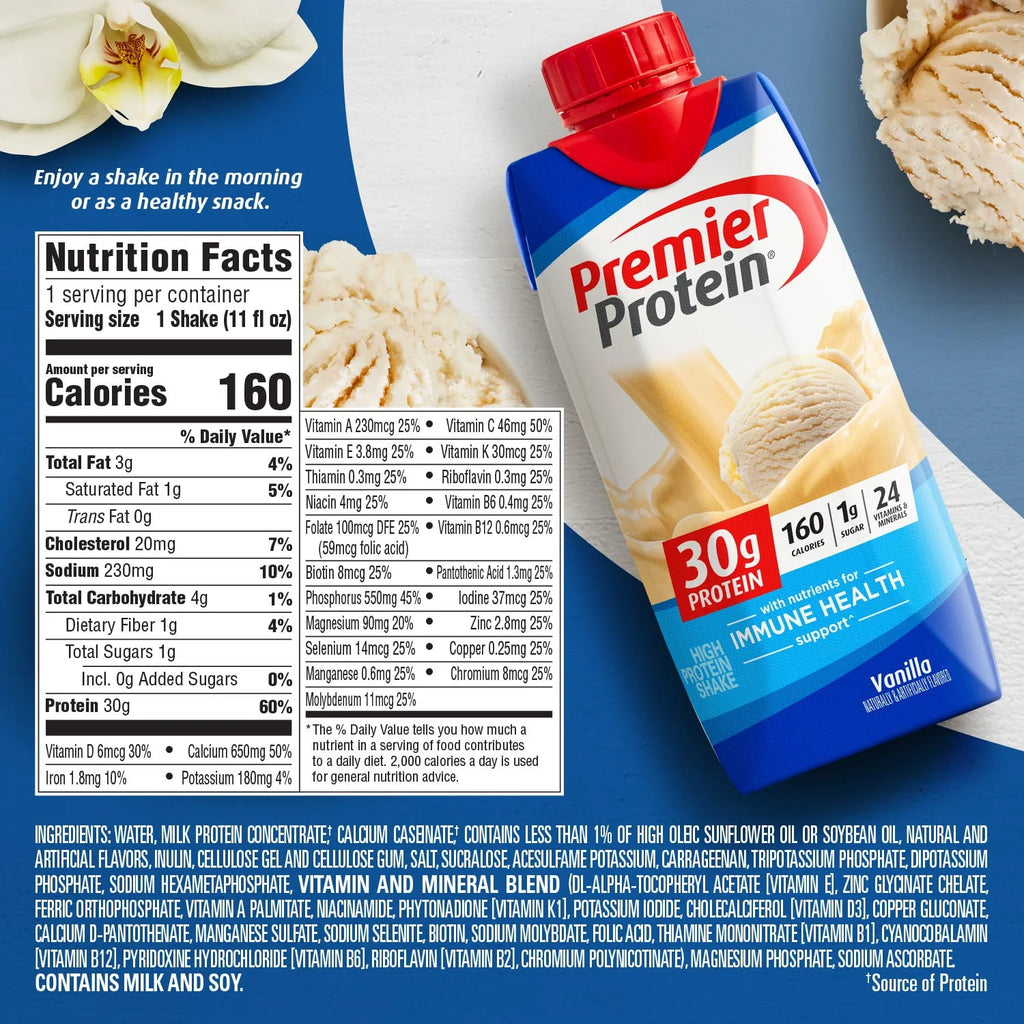 Chocolate Protein Shake, 30g Protein, 11 fl oz, 12 Ct H85265