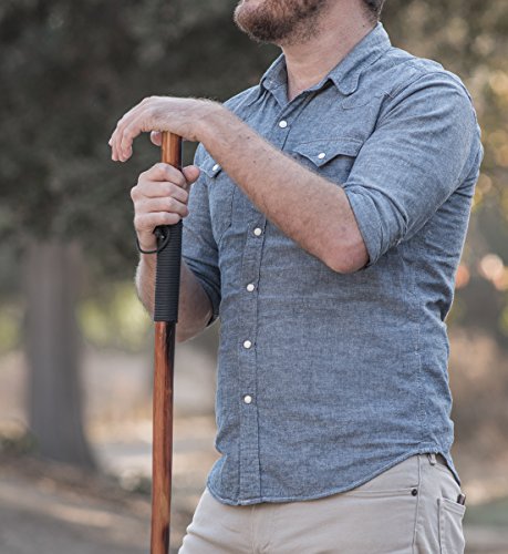 Black 12' Paracord Hiking Stick 55" Q502