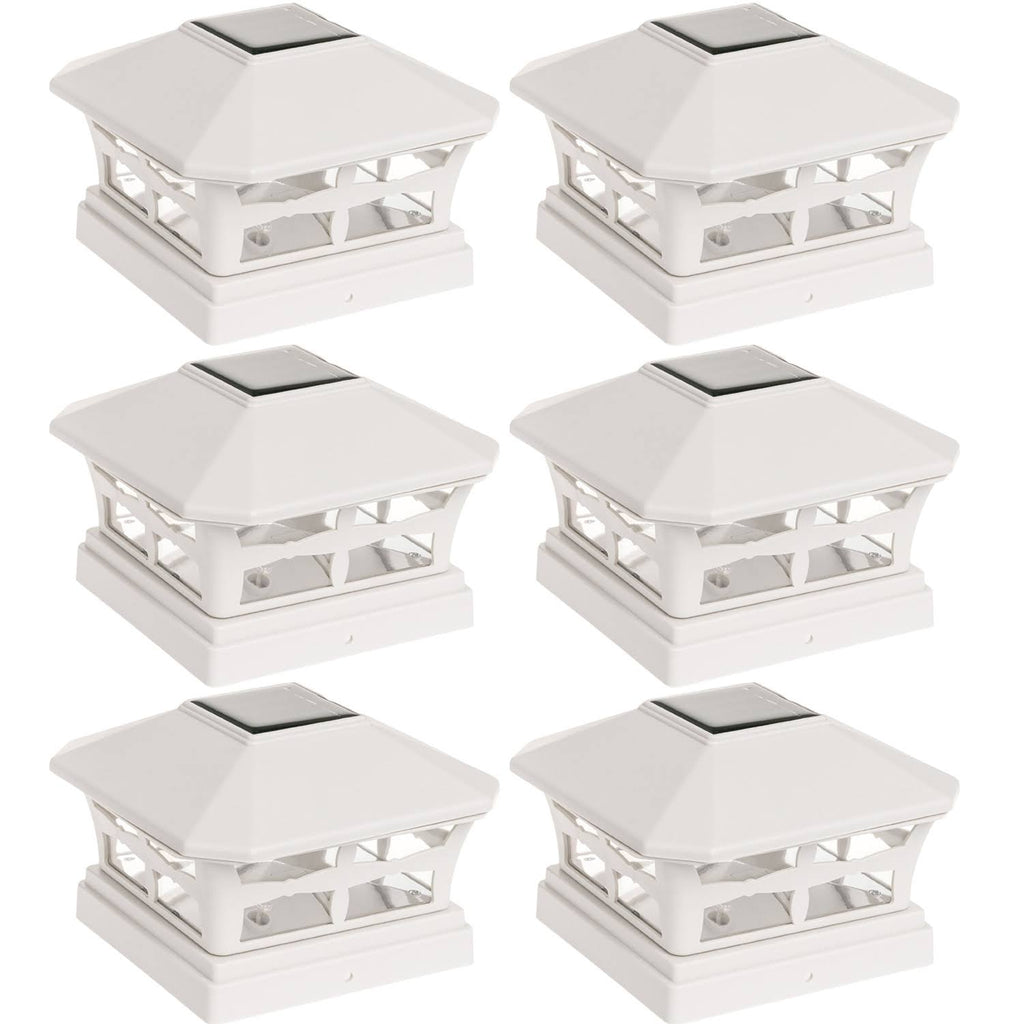 6 Pack Solar Powered Post Cap Light X39915