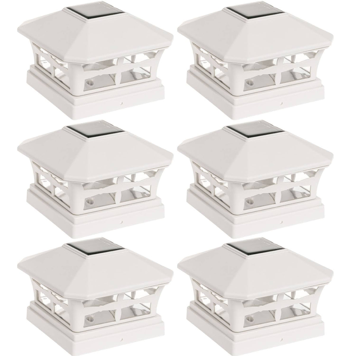 6 Pack Solar Powered Post Cap Light X39915