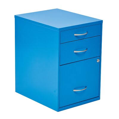 3 Drawer Vertical Filing Cabinet Blue A125