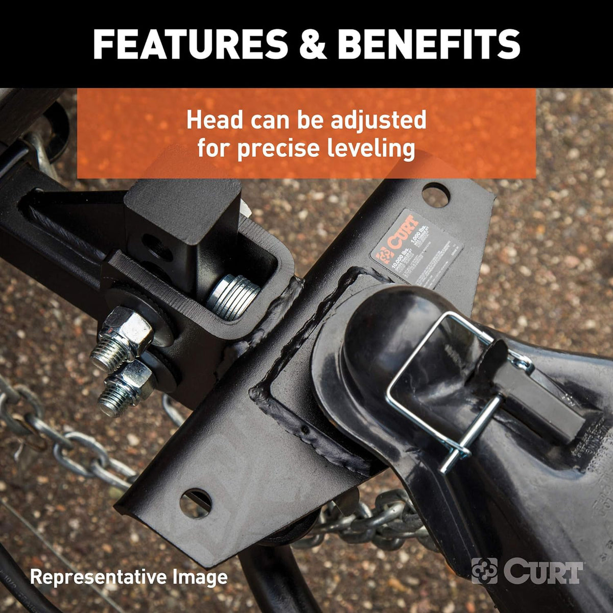 Black Round Bar Weight Distribution Hitch with 2-In Shank, 2-5/16-Inch Ball A27107