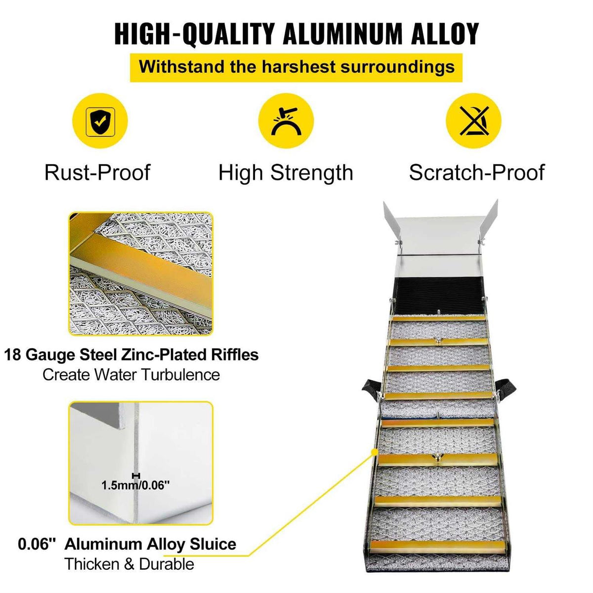 Compact 50 Aluminum Alloy Sluice Box T104