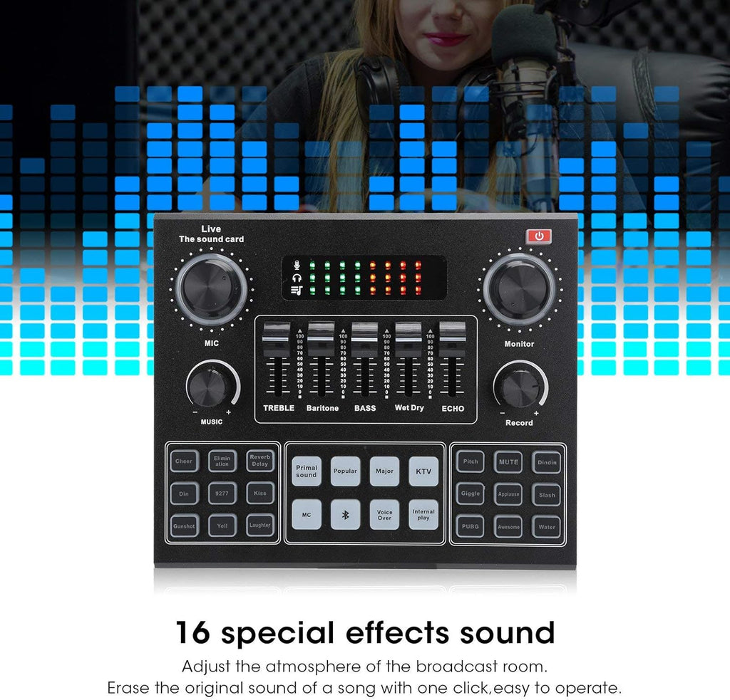 Bluetooth Sound Card Audio Mixer with Voice Change S617071