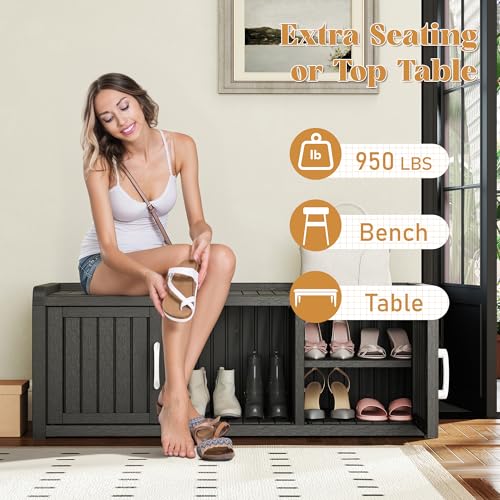 Waterproof UV-Resistant Shoe Storage Cabinet with 2 Doors V11678