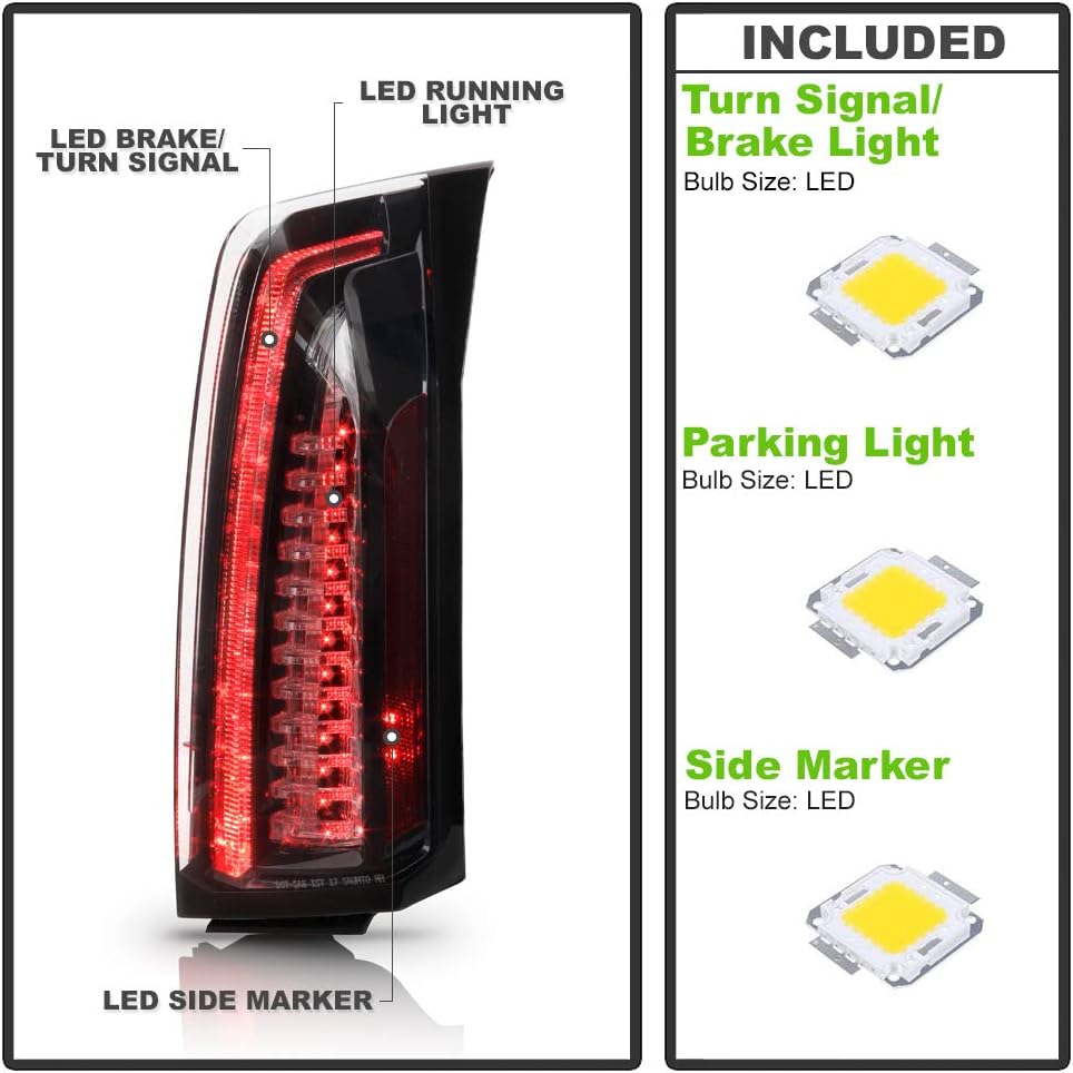 Black Housing LED Tail Lights Assembly G342793