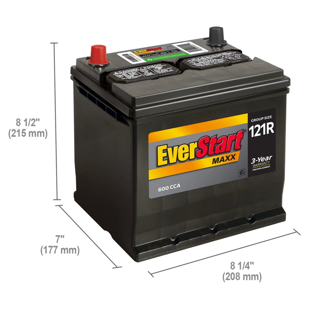 Lead Acid Automotive Battery, Group Size 121R 12 Volt, 600 CCA K573518