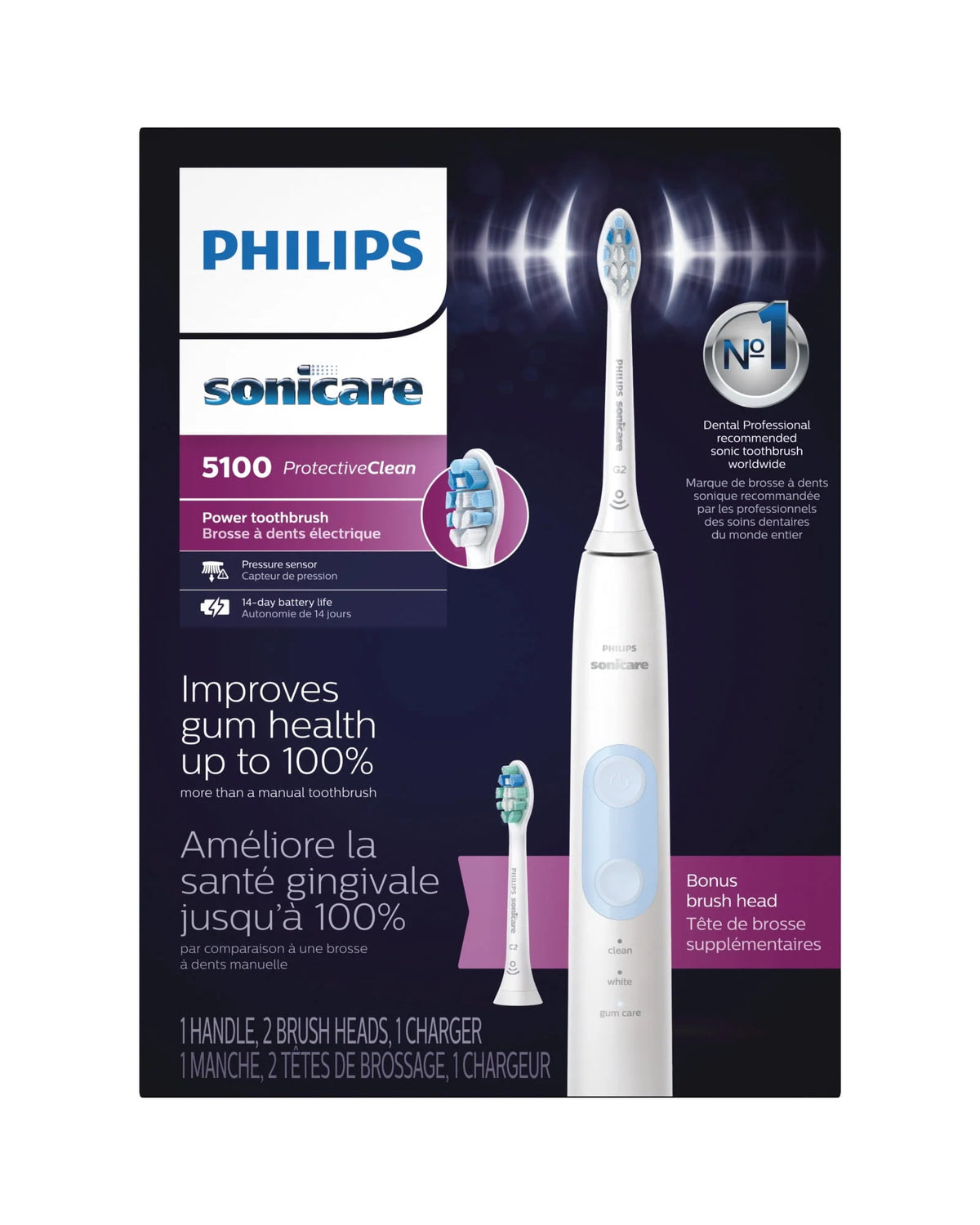 Rechargeable Electric Toothbrush with Pressure Sensor T4236