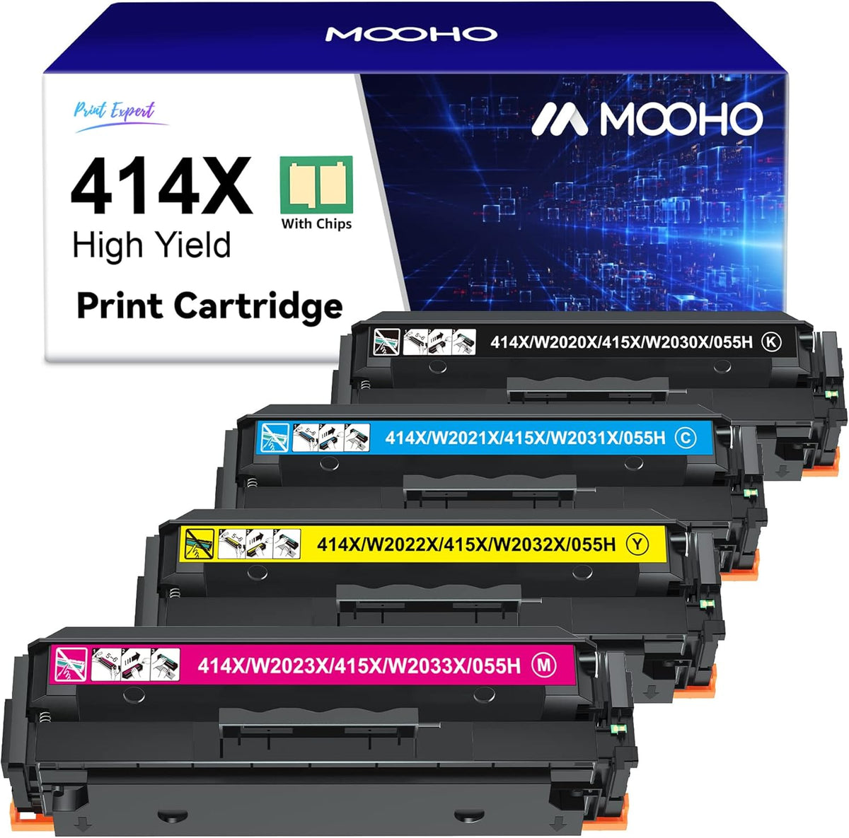 4-Pack Black Cyan Yellow Magenta Toner Cartridge C5725