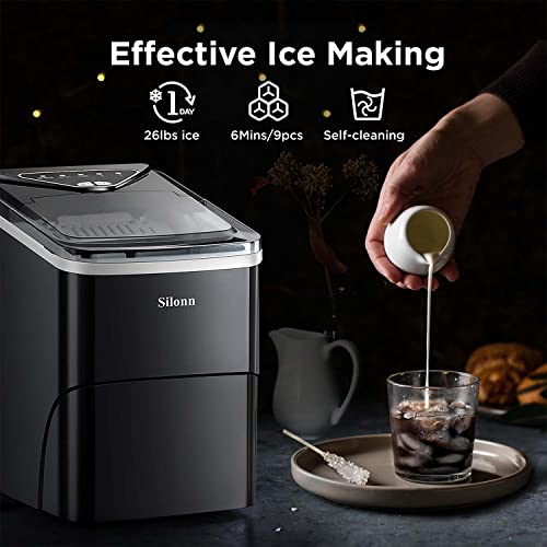 Countertop Ice Maker with 2L Capacity, 26lbs in 24Hrs, 2 Sizes Bullet Ice C166042